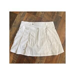 Lululemon Pace Rival Skirt Stretch 15" Sz 4 Tall White Tennis Skort